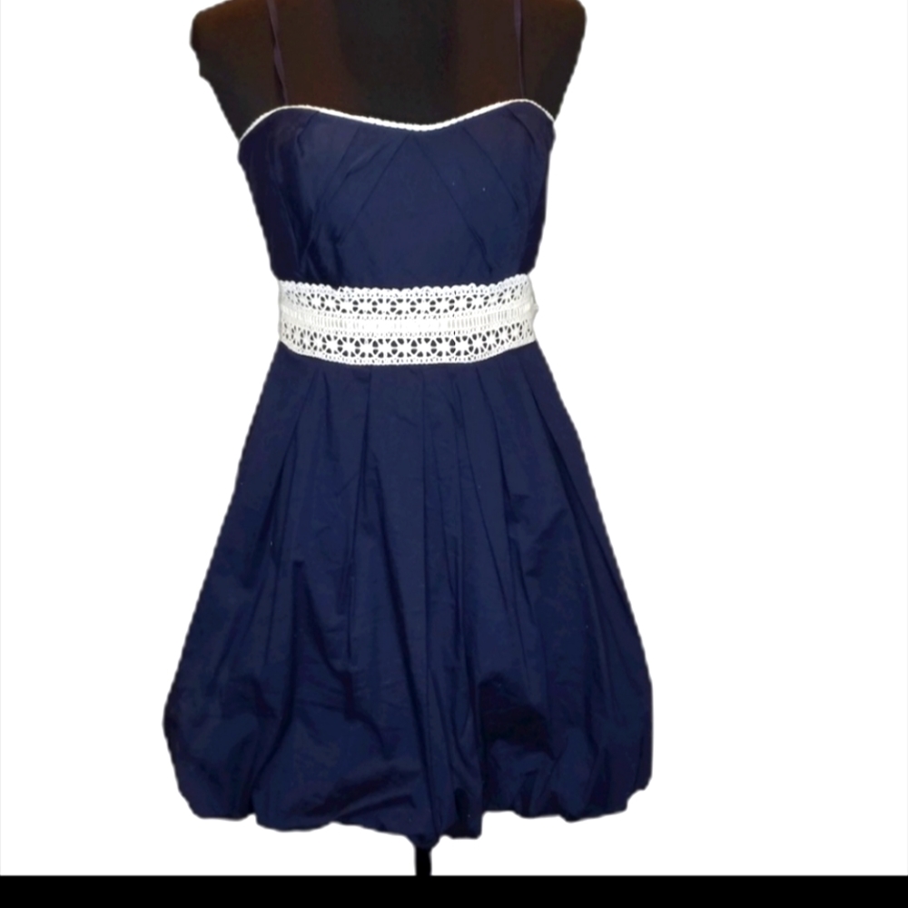NWT Navy Blue May day Dress Size 5 Macy's Speechless brand